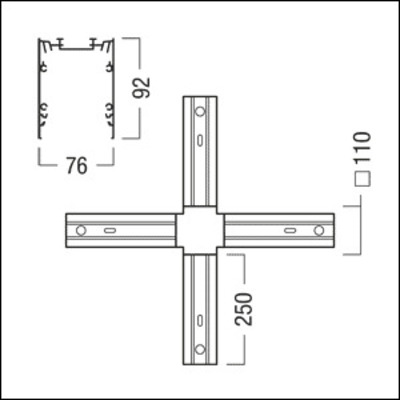 Zumtobel Group X-Kanal Verbinder schwarz SLN2 MSC X-CON BK