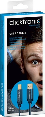 Clicktronic USB-2.0-Kabel 3m,A/B 70097