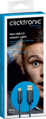 Clicktronic Mini-USB 2.0-Adapterkabel 1,8m,TypB 70127