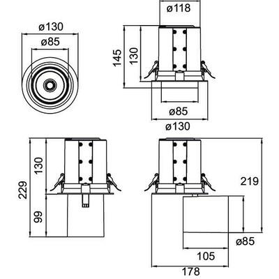 Brumberg Leuchten LED-Einbaurichtstrahler 230V, 30Gr., 3500K 88763165