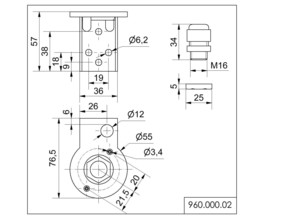 Werma Winkel für Wandmontage BK 96000002