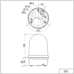 Werma LED-Hindernisfeuer 230V 50mA 28041068