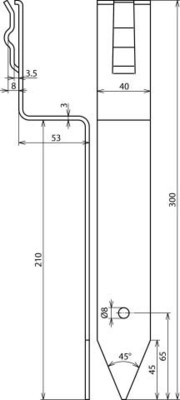 DEHN Abstandshalter L300mm St/tZn gewink AH FE RF V G