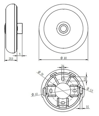 Grothe Klingeltaster rund 80mm, Edelstahl UP ETA S 100 LED weiß