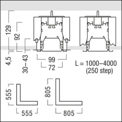 Zumtobel Group Eck-Kanal f.LED-Lichtlinie schwarz SLN2-C CL MRT L795BK
