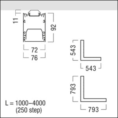 Zumtobel Group Eck-Kanal f.LED-Lichtlinie weiß SLN2-C CL MSC L795WH