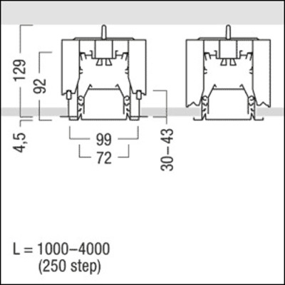 Zumtobel Group Kanal für LED-Lichtlinie schwarz SLN2-C MRT L3500 BK