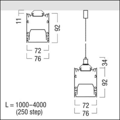 Zumtobel Group Kanal für LED-Lichtlinie silber SLN2-C MSC L1250 SR