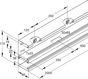 Niedax GK-Unterteil 170x80x2000mm DKU 170-78T80 WA