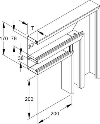 Niedax GK-Vertikaleck 90Gr. 170x61mm DKVU 170-78T60 WA