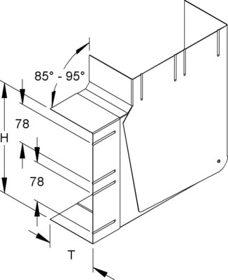 Niedax GK-Vertikaleck 90Gr. 220x100mm DKVV 220-78T100 W