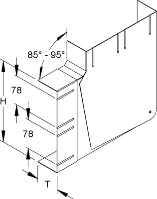 Niedax GK-Vertikaleck 90Gr. 220x61mm DKVV 220-78T60 WA