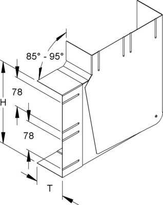 Niedax GK-Vertikaleck 90Gr. 220x80mm DKVV 220-78T80 L