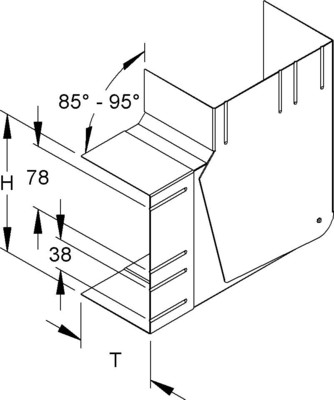 Niedax GK-Vertikaleck 90Gr. 170x100mm DKVVO 170-78T100 WA