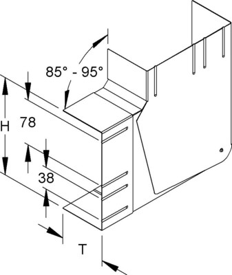 Niedax GK-Vertikaleck 90Gr. 170x80mm DKVVO 170-78T80 L