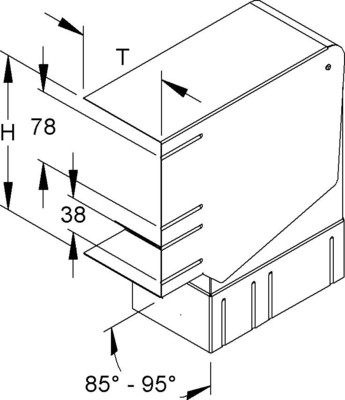 Niedax GK-Vertikaleck 90Gr. 170x100mm DKVVU 170-78T100 WA