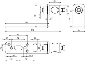 DEHN Befestigungswinkel 90 Grad NIRO BW90BB16B5.16.511V2A