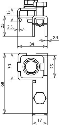 DEHN Spannkopf f. 25x0,3mm NIRO SPK25BRSAK1X102X68V2