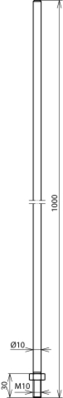 DEHN Fangspitze m.Kontermutter D10 L1000 Al FS 10 1000 M10 V2A