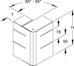 Niedax GK-Außeneck 90Gr. 213x80mm GKAV 213A78T80 R Niedax GK-Außeneck 90Gr. 213x80mm GKAV 213A78T80 R