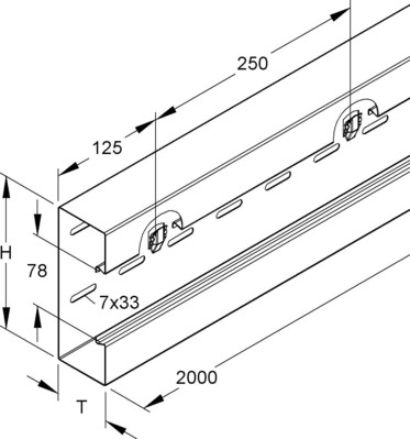 Niedax GK-Unterteil einzügig 110x61x2000mm GKU 110-78T60 WA