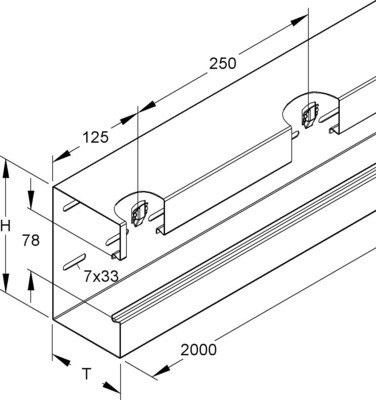 Niedax GK-Unterteil einzügig 213x100x2000mm GKU 213A78T100 WA