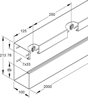 Niedax GK-Unterteil einzügig 213x80x2000mm GKU 213A78T80 WA