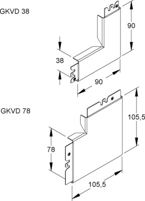 Niedax Vertikaleck-Deckel Höhe 38mm GKVD 38 S