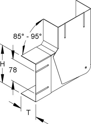 Niedax GK-Vertikaleck 90Gr. 110x61mm GKVV 110-78T60 W