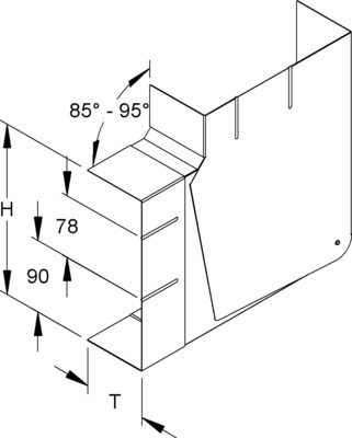 Niedax GK-Vertikaleck 90Gr. 213x80mm GKVVO 213A78T80 WA