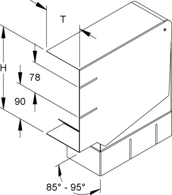 Niedax GK-Vertikaleck 90Gr. 213x100mm GKVVU 213A78T100 W