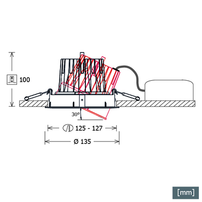 LTS Licht&Leuchten Einbaustrahler schwarz CSA-R 612.B.WF sw