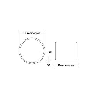 Brumberg Leuchten LED-Pendel-Ringleuchte 3000K, Matter 84012173MT