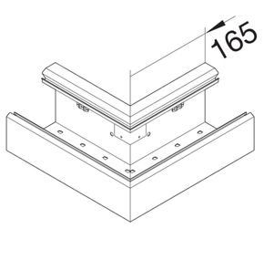 Tehalit Flachwinkel down Eckkanal 115x110 Obert.80mm BRS1151105D9016