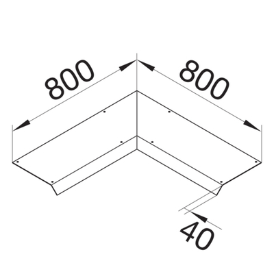 Tehalit Blinddeckel-Inneneck 800 mm, 45 Grad AKBI2500401V