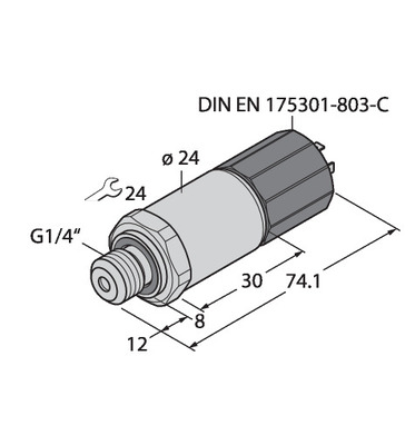 Turck Drucktransmitter mit Stromausgang PT16R-2004-I2-DC91/X