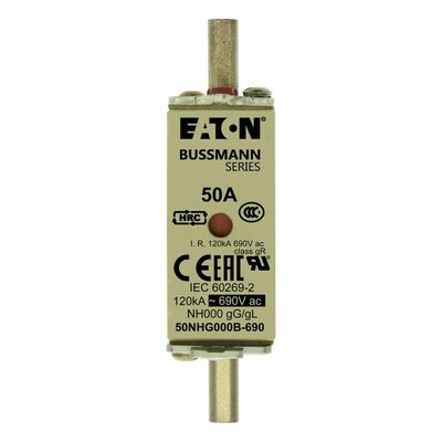 Eaton Sicherungseinsatz Nieders. 50A AC 690V 120kA 50NHG000B-690