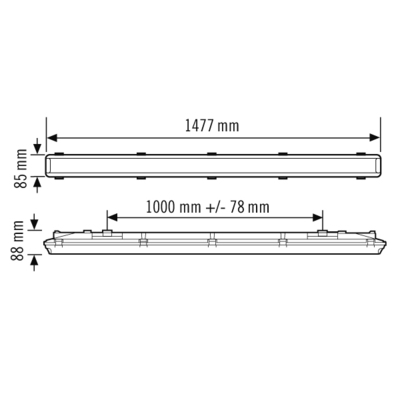ESYLUX LED-Feuchtraumleuchte 840, DALI2 OLIVIA-2 #EO10310430