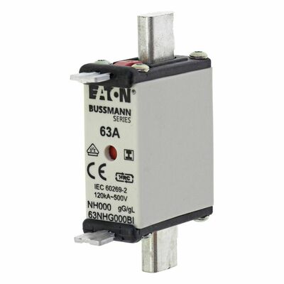 Eaton Sicherungseinsatz Nieders. 63A AC 500V 120kA 63NHG000BI