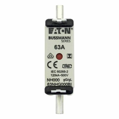 Eaton Sicherungseinsatz Nieders. 63A AC 500V 120kA 63NHG000BI