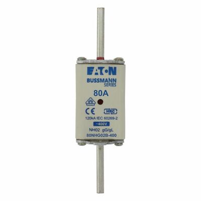 Eaton Sicherungseinsatz Nieders. 80A AC 400V 120kA 80NHG02B-400