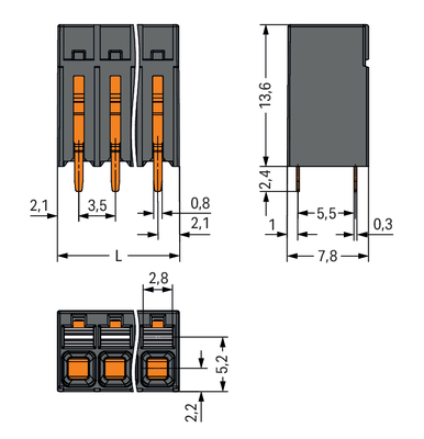 WAGO GmbH & Co. KG THR-Leiterplattenklemme 2086-1111/000-650