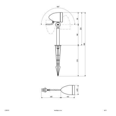 EVN Lichttechnik HV-Spot mit Erdspiess IP54 230V GU10 LC541511
