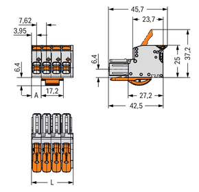 WAGO GmbH & Co. KG 1-Leiter-Federleiste 831-1106/302-004