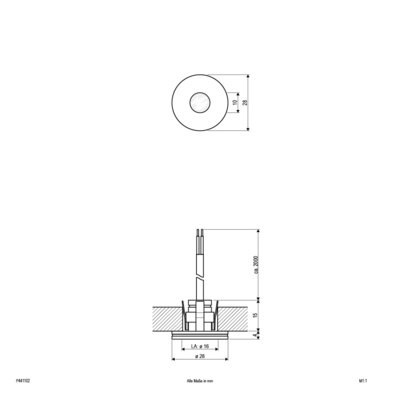 EVN Lichttechnik P-LED Einbaulichtpunkt 350mA 1W 3000K IP44 P 441102 eds