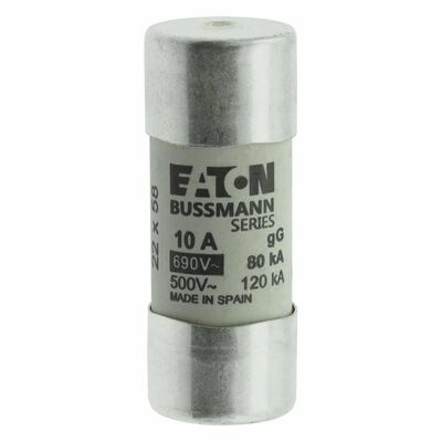 Eaton Sicherungseinsatz Nieders. 10A AC 690V 80kA CYL GG 22,#C22G10S
