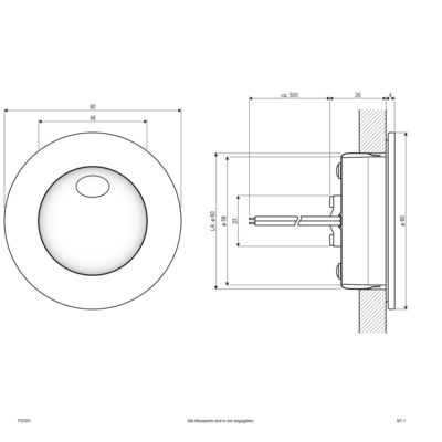 EVN Lichttechnik P-LED Wandeinbauleuchte IP54 700mA 2W 5000K P20301 weiß