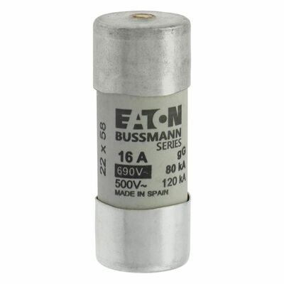 Eaton Sicherungseinsatz Nieders. 16A AC 690V 80kA CYL GG 22,#C22G16S