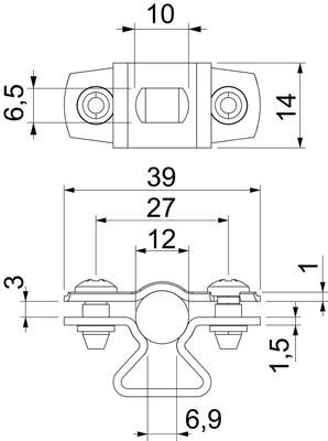 OBO Bettermann Vertr Abstandschelle mit Langloch 10-12mm ASL 733 12 A2