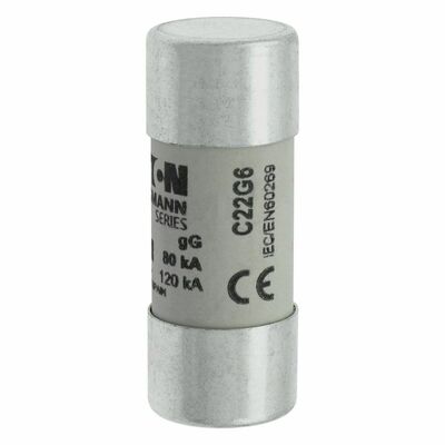 Eaton Sicherungseinsatz Nieders. 6A AC 690V 80kA CYLINDRICA#C22G6